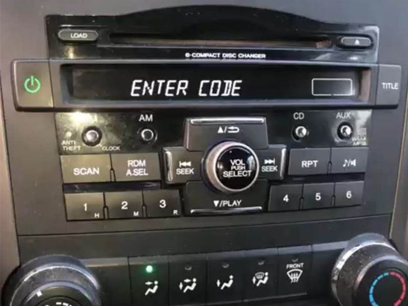 code du système d'autoradio